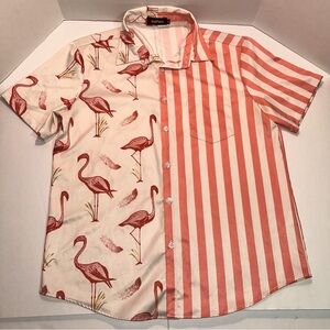 VatPave M button-up Retro style polyester and spandex blend t-shirt